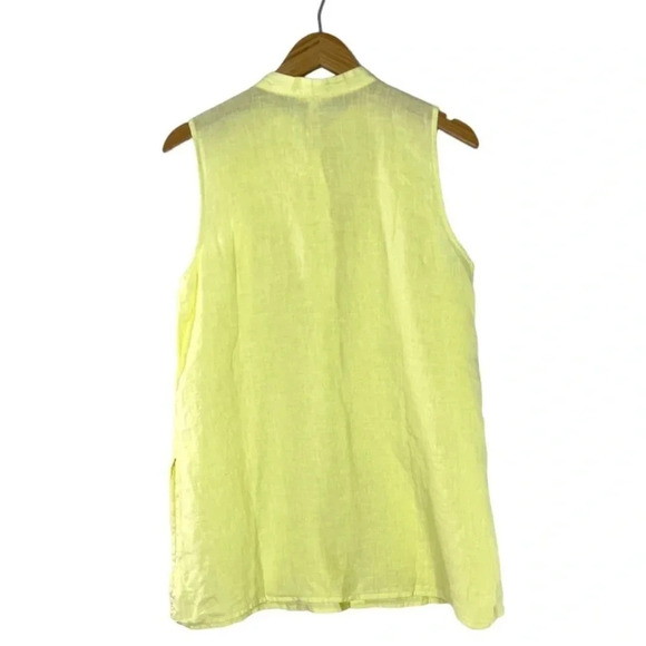 NWT EILEEN FISHER Band Collar Organic Linen Shirt - Picture 6 of 6